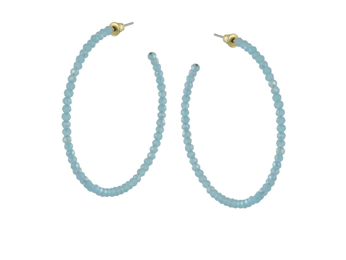 Circle Beaded Oversized Hoop Earrings