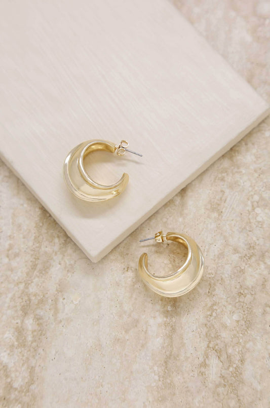 Ettika - Simple Crescent 18k Gold Plated Earrings