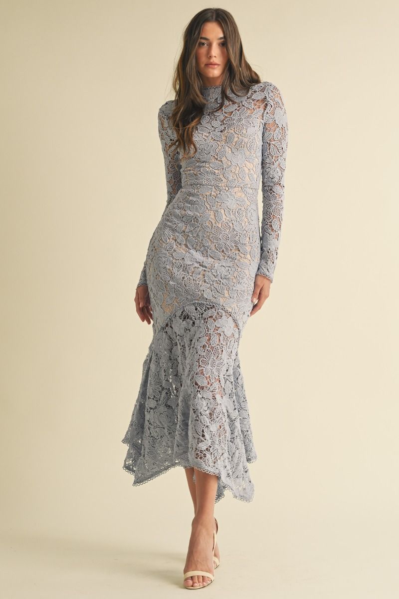 Floral Lace Midi Dress