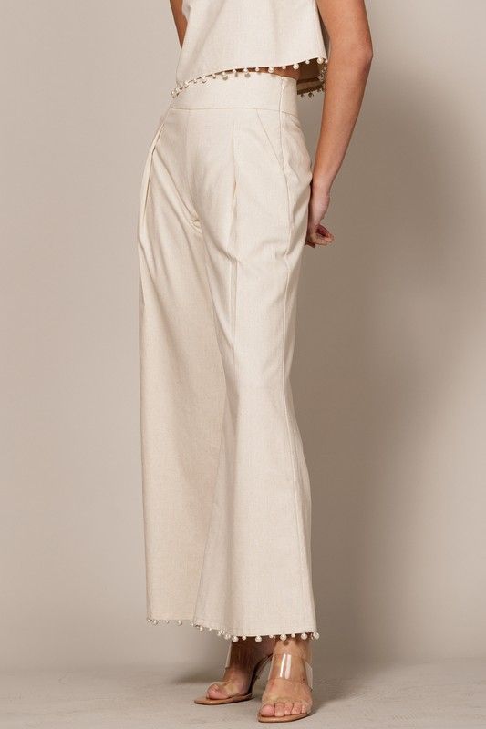 Pearl Trimmed Wide Pants