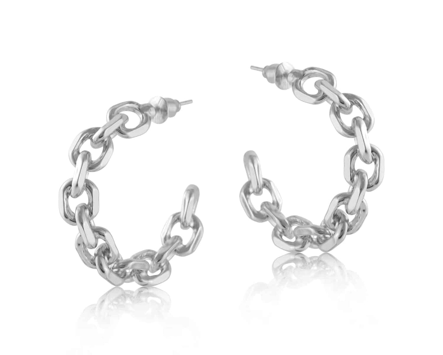 Orla Plated Brass Chain Hoop Earrings