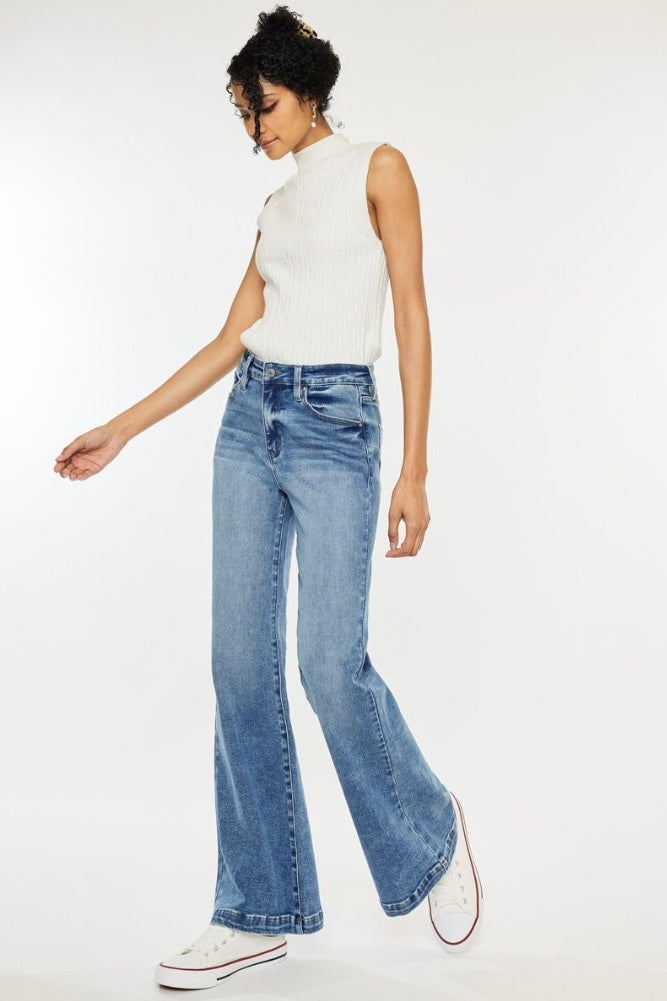 High Rise Wide Leg Flare Jeans