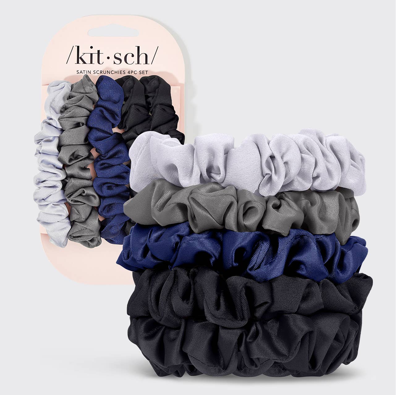 Satin Petite Scrunchie 5pc-Midnight