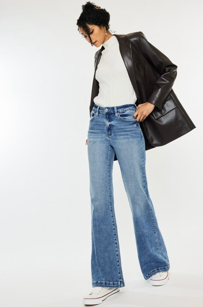 High Rise Wide Leg Flare Jeans