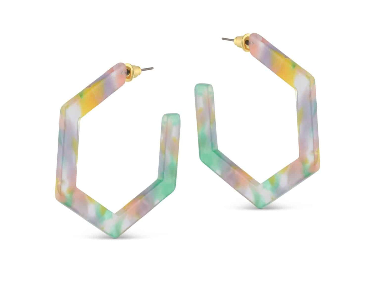 Scarlett Hexagon Resin Large Hoop Earrings