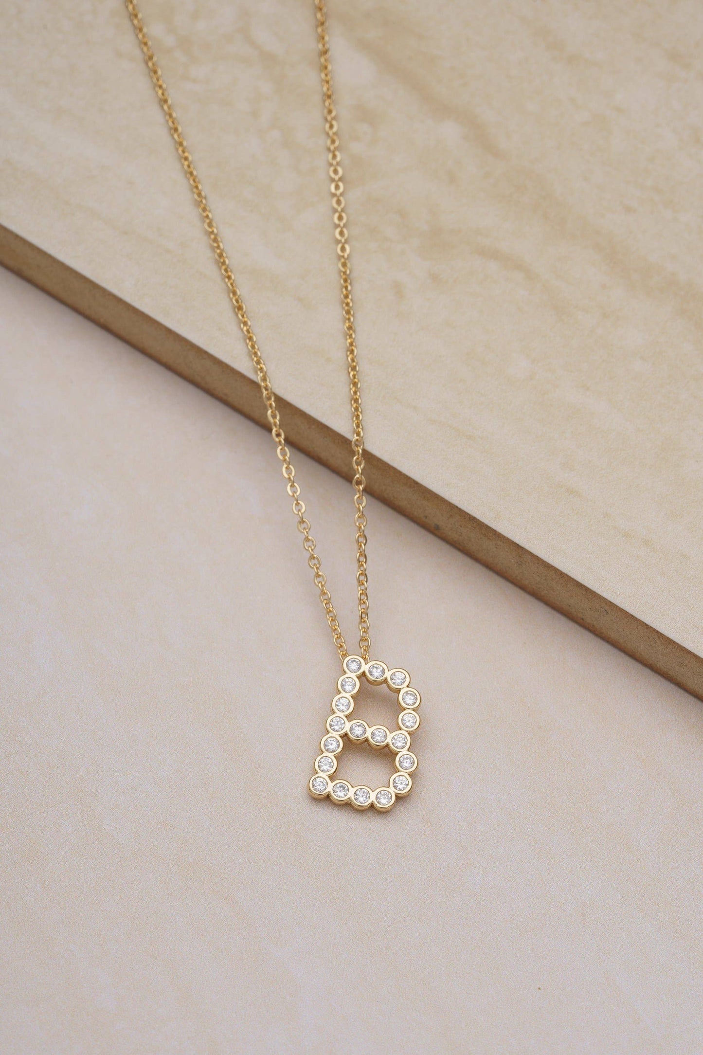 Ettika - Simple Crystal Initial 18k Gold Plated Necklace