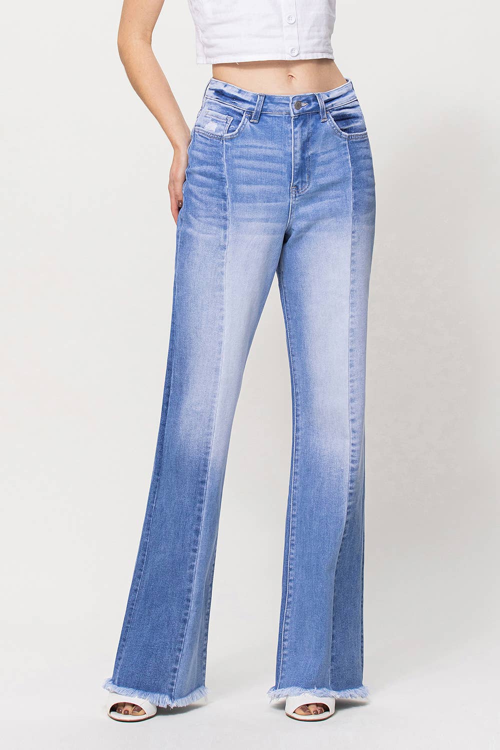 Flying Monkey - 90'S Vintage Super High Rise Double Panels Flare Jeans