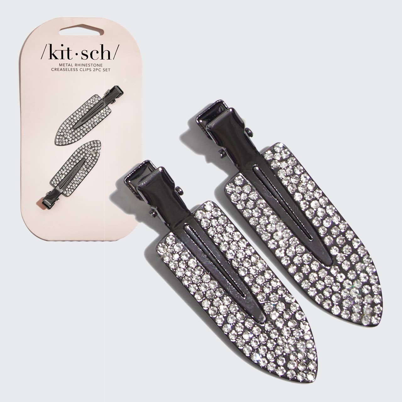 Kitsch - Metal Rhinestone Creaseless Clips 2pc Set