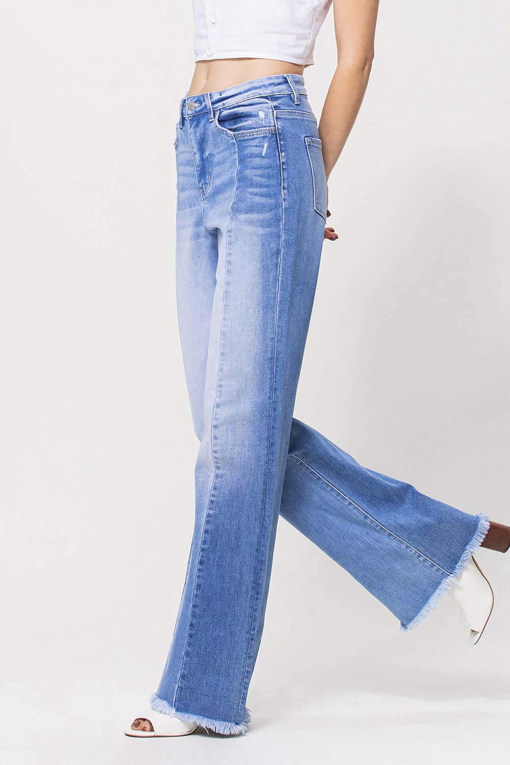 Flying Monkey - 90'S Vintage Super High Rise Double Panels Flare Jeans