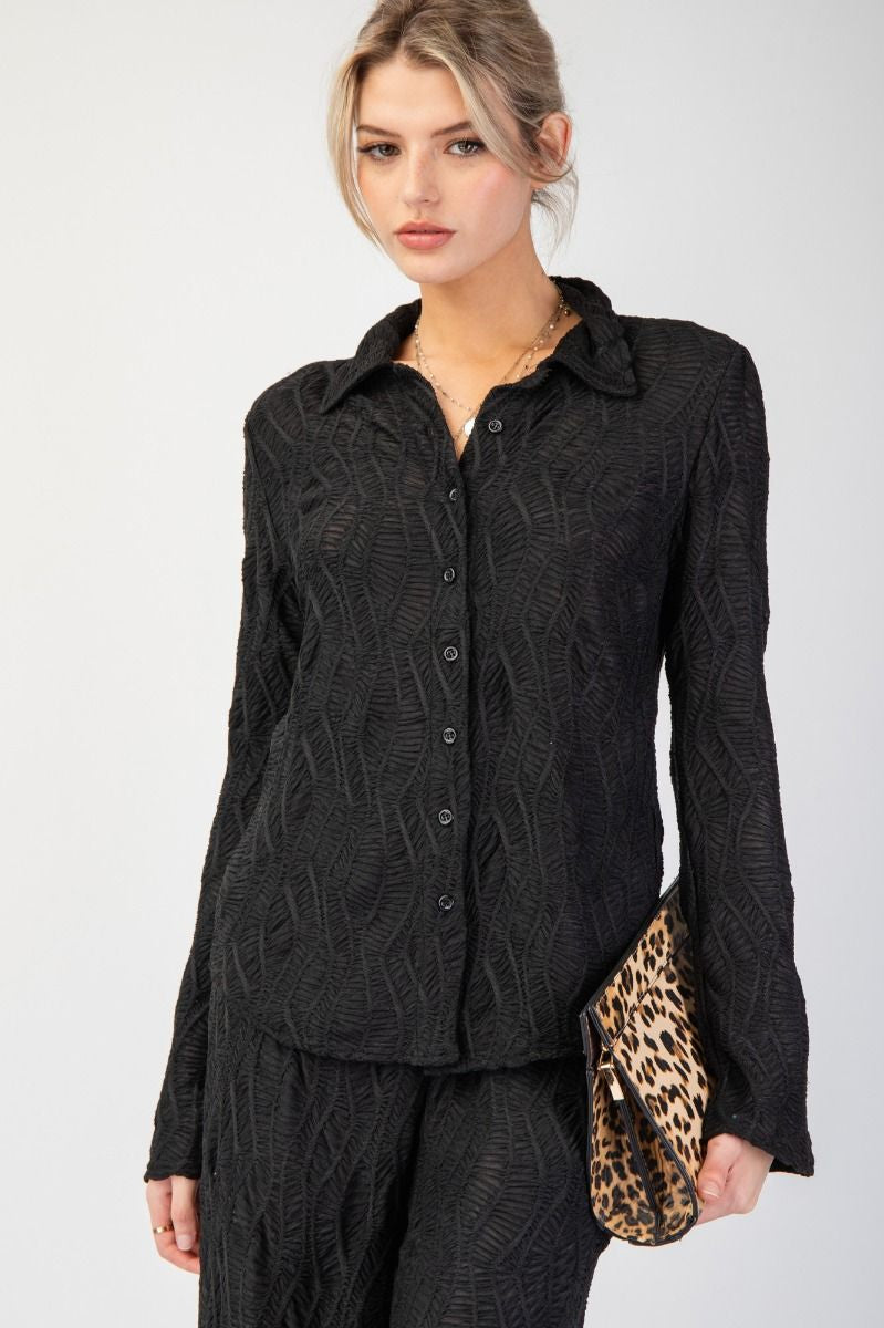 Woven Pattern Textured Top