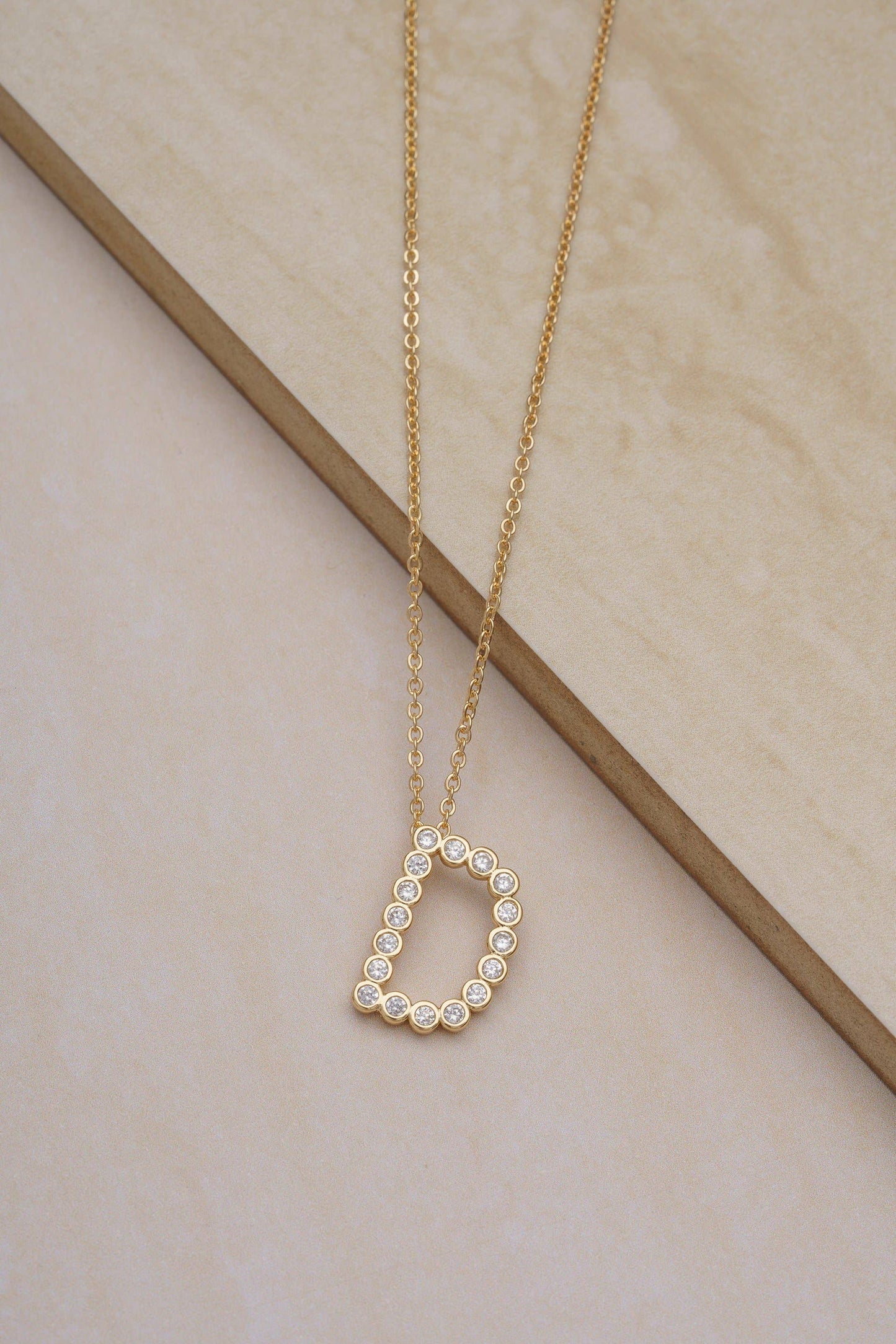 Ettika - Simple Crystal Initial 18k Gold Plated Necklace