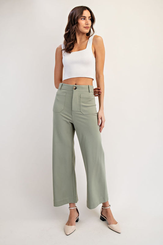 Patch Pocket Straight Leg Pants