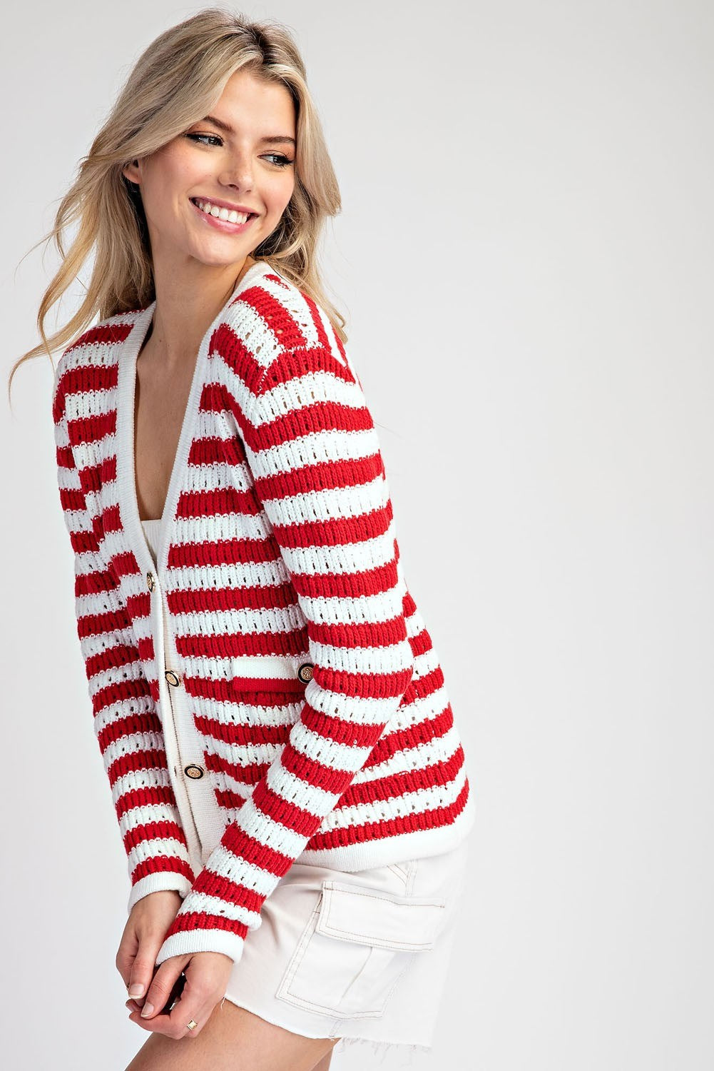 Striped Sweater Cardigan