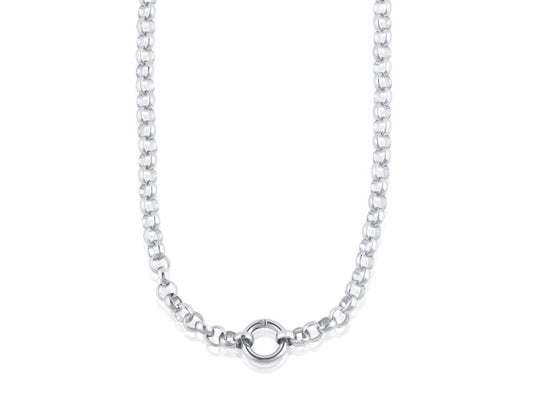 Silver Clara Plated Brass Belcher Chain Necklace