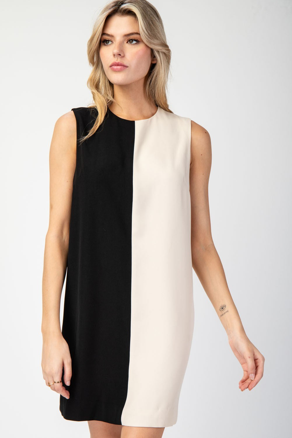 Colorblock Sleeveless Mini Dress