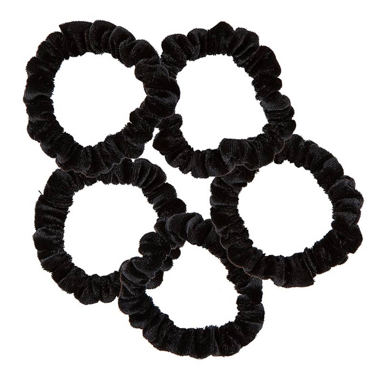 Bella Sleep + Spa - Velvet Scrunchie Present - Set of 5 - Black