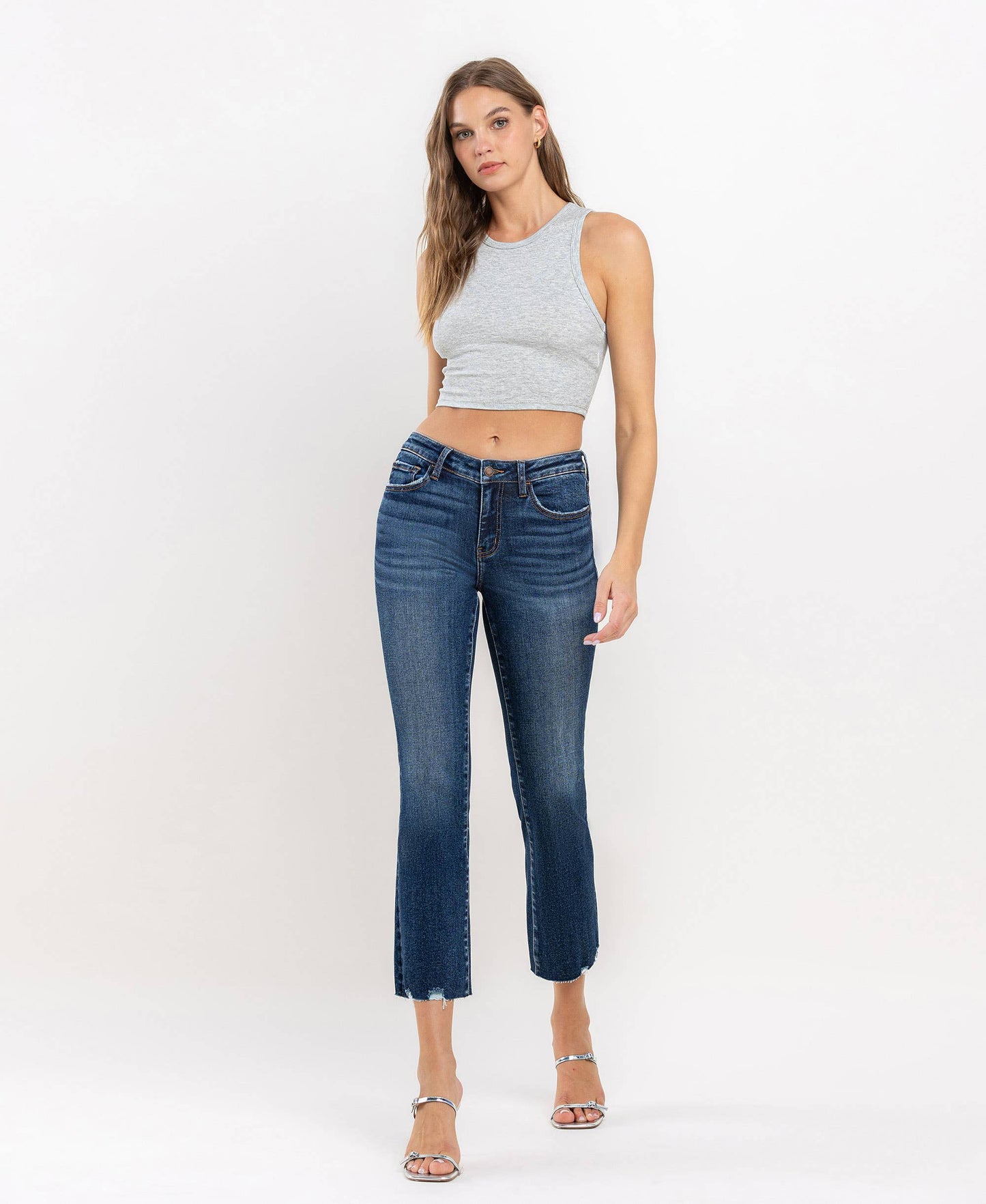 Lovervet - Mid Rise Crop Mini Bootcut Jeans