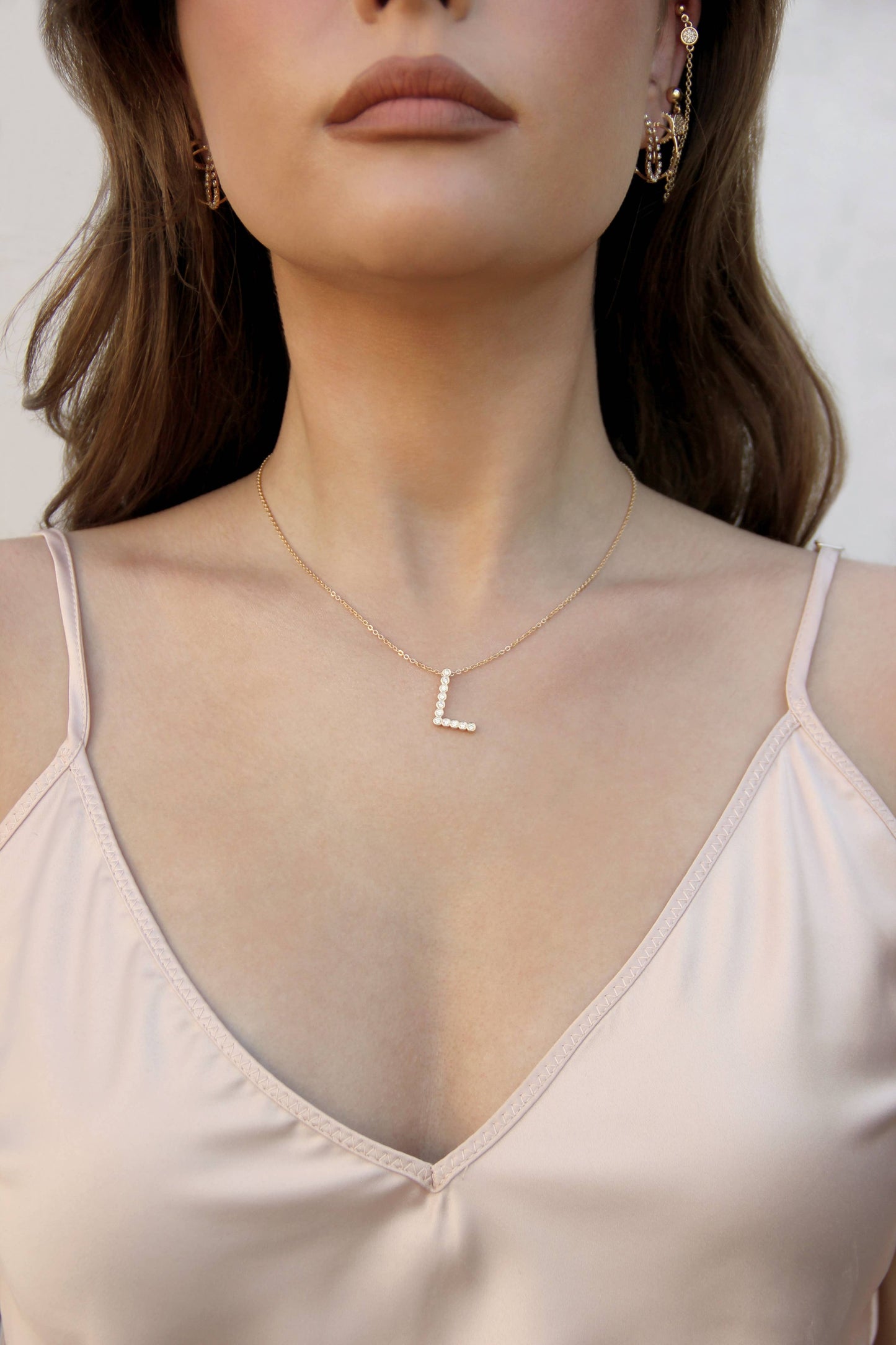 Ettika - Simple Crystal Initial 18k Gold Plated Necklace