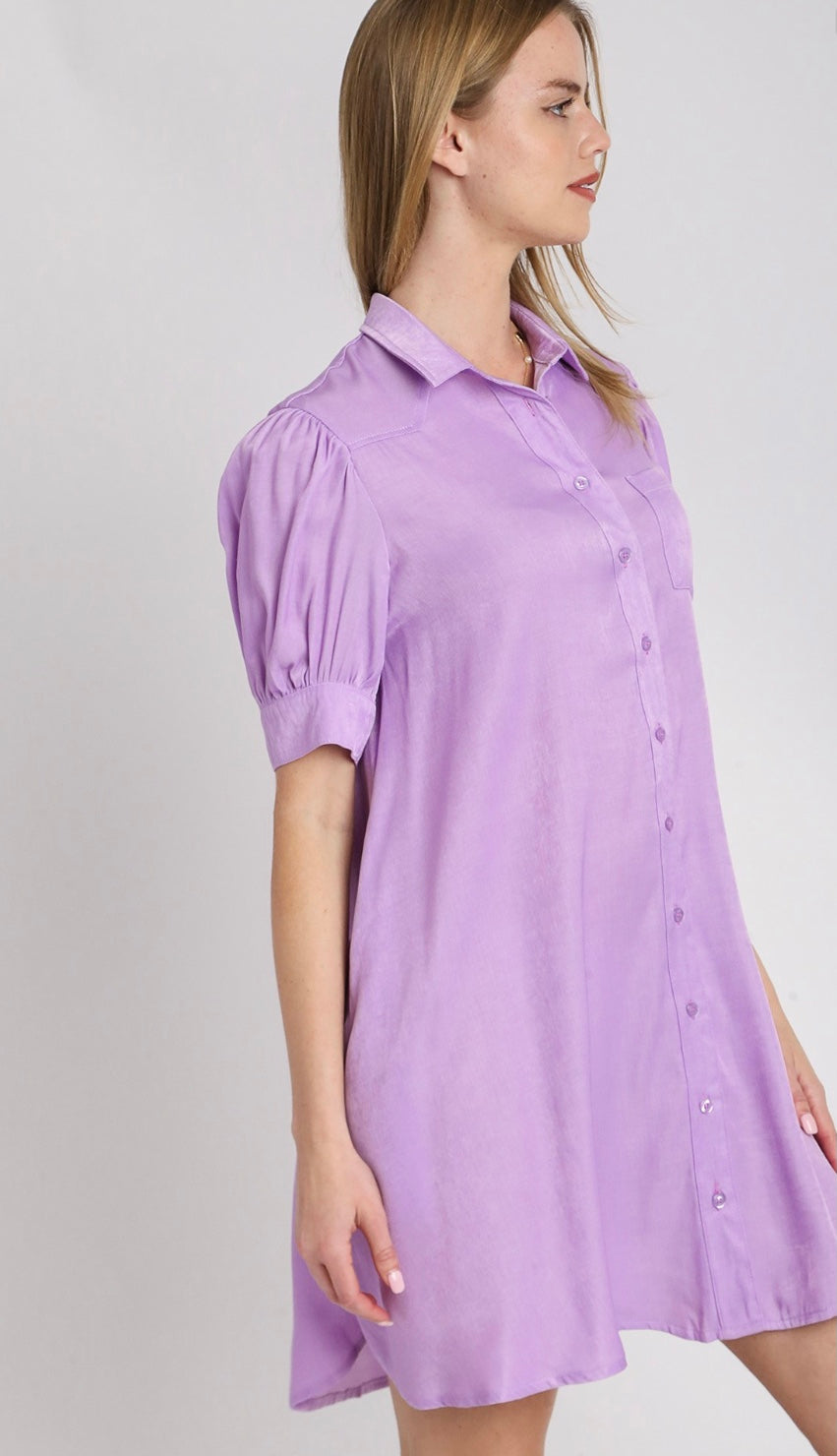 Tencel Collared Button Down Shirt Dress