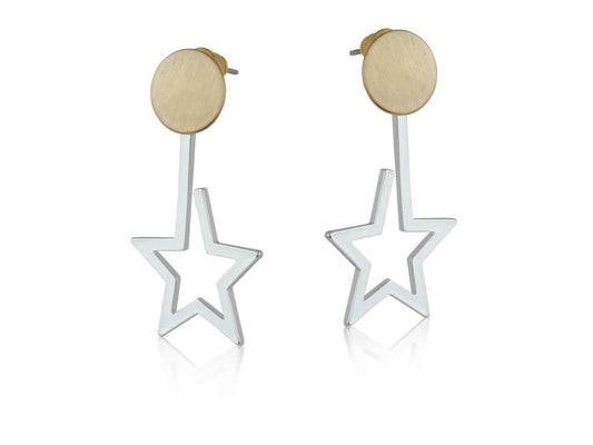 Ivy Two Tone Star Earrings