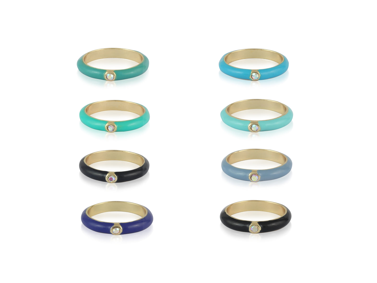 Blue Dapnhe Multi Pack Of Rings