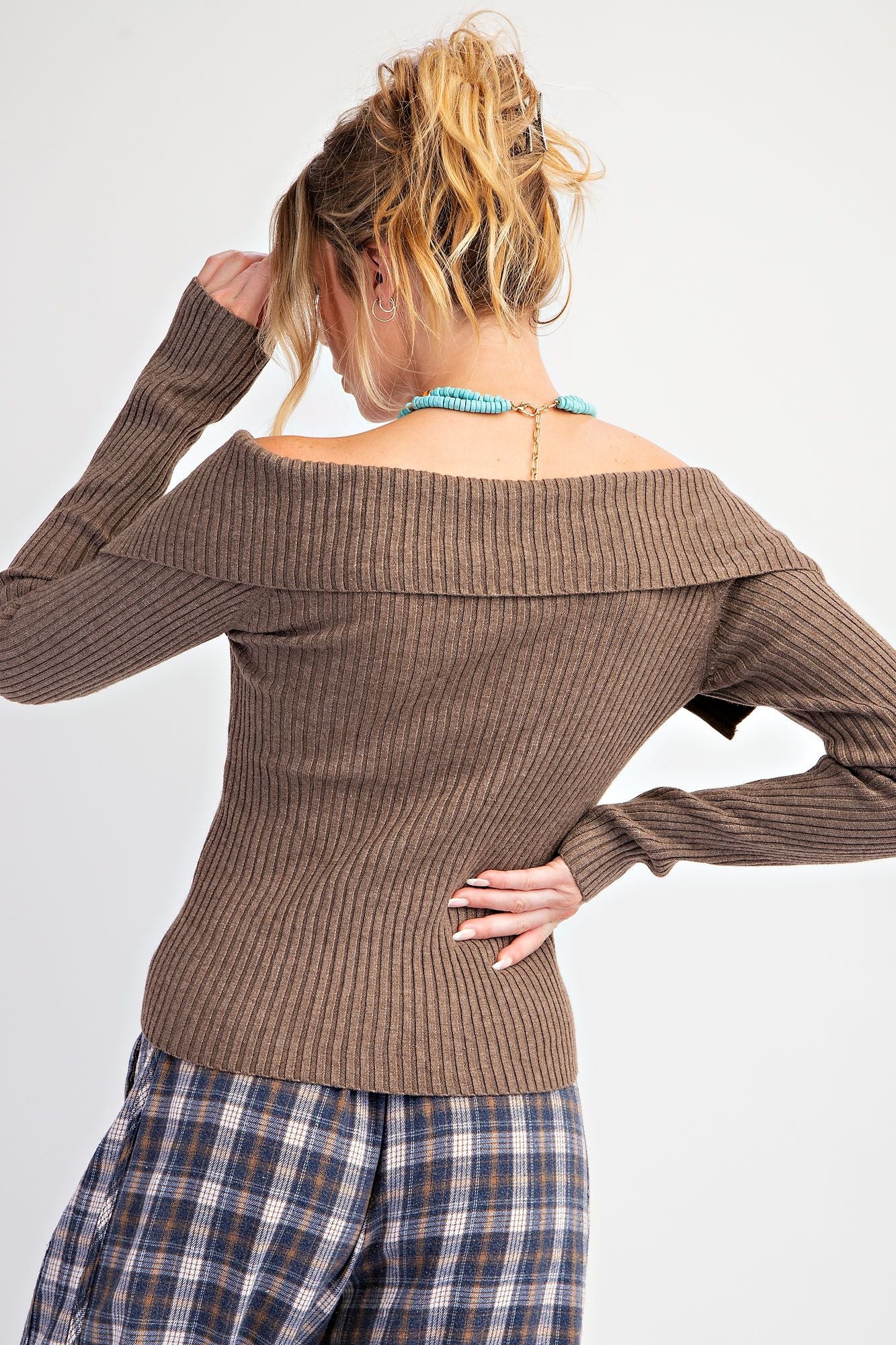 Zip Up Front Knit Sweater Top