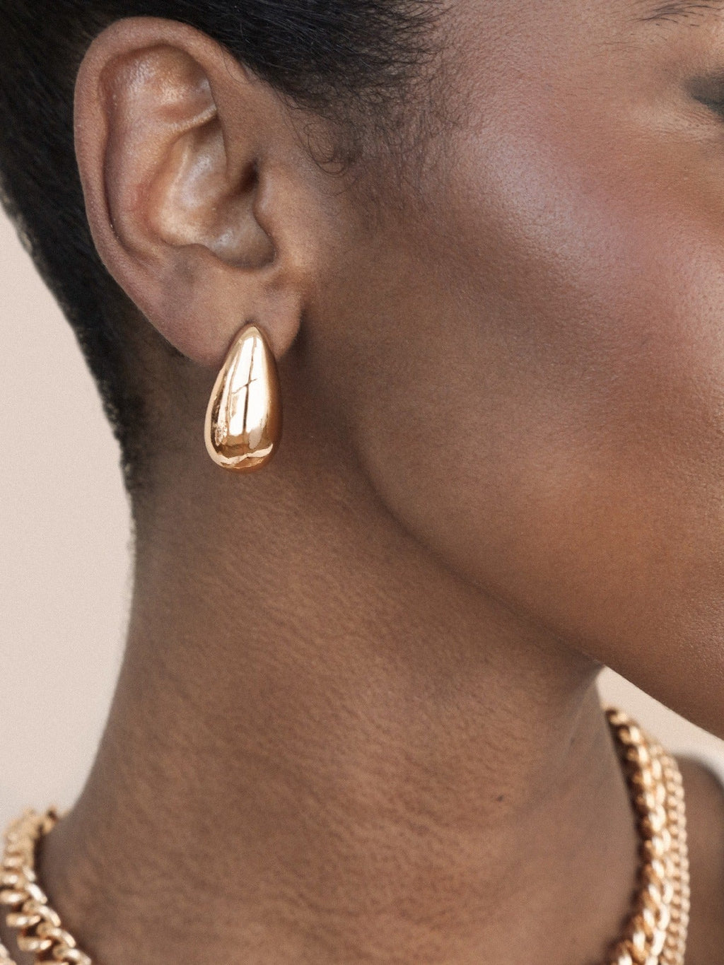 Golden Teardrop Earrings 18K Gold Plated