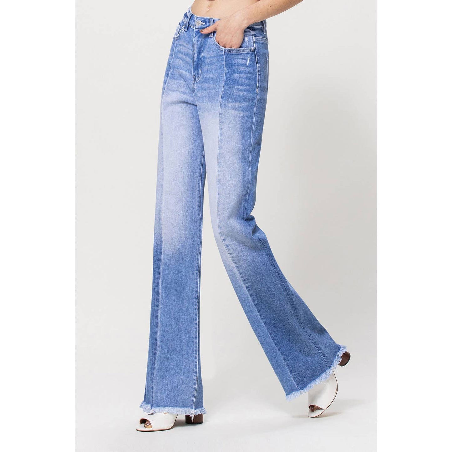 Flying Monkey - 90'S Vintage Super High Rise Double Panels Flare Jeans