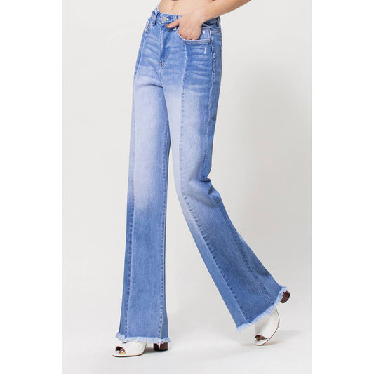 90'S Vintage Super High Rise Double Panels Flare Jeans