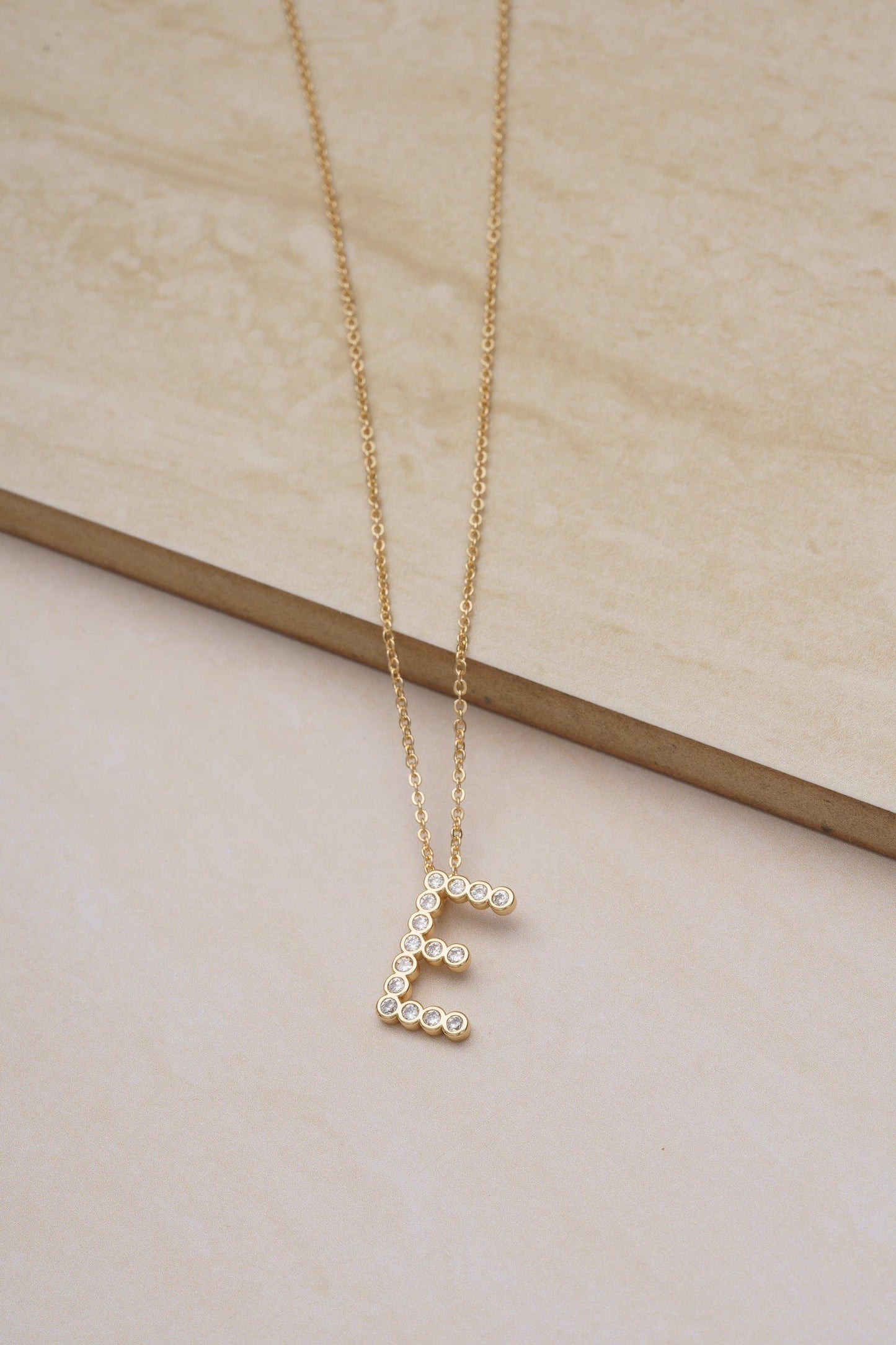 Ettika - Simple Crystal Initial 18k Gold Plated Necklace