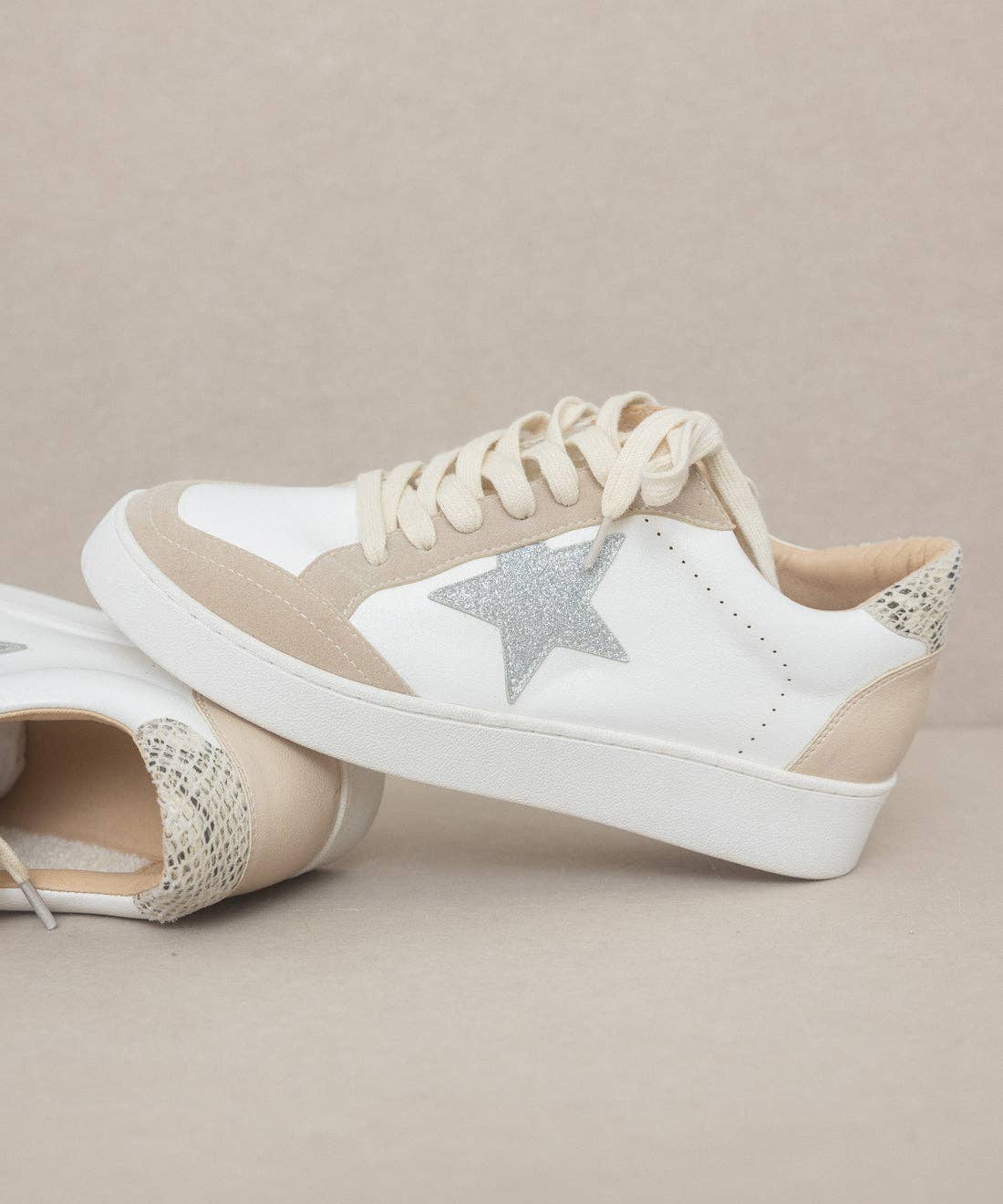 The Irene Taupe | Calfhide Star Sneaker