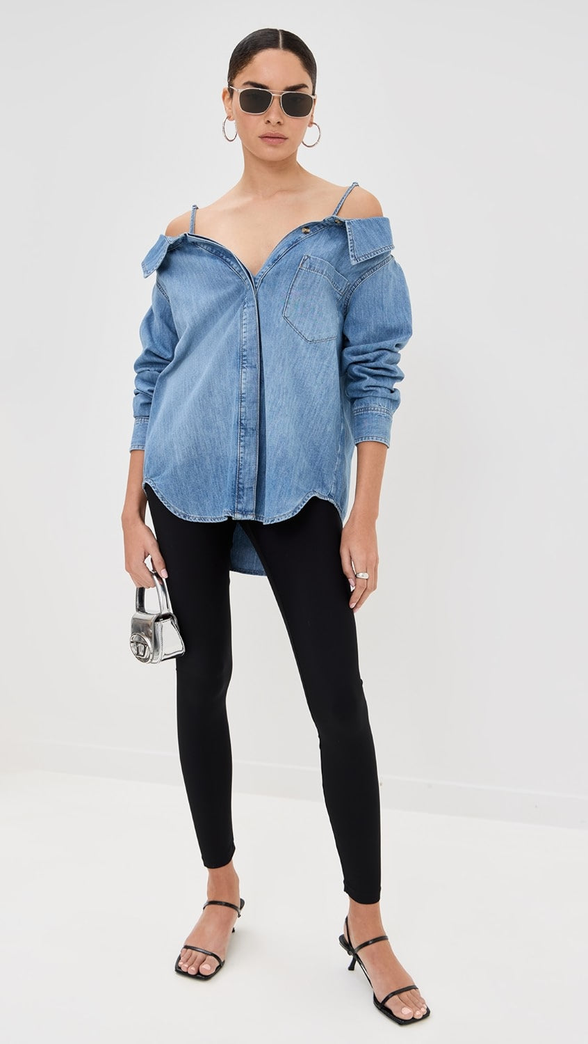 Denim Off Shoulder Shirt