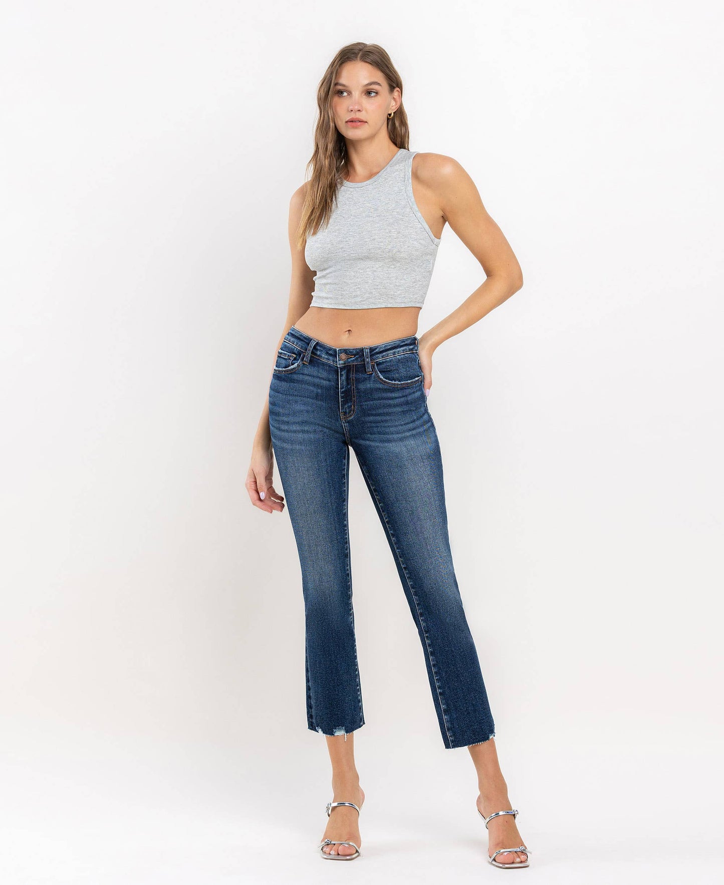 Lovervet - Mid Rise Crop Mini Bootcut Jeans