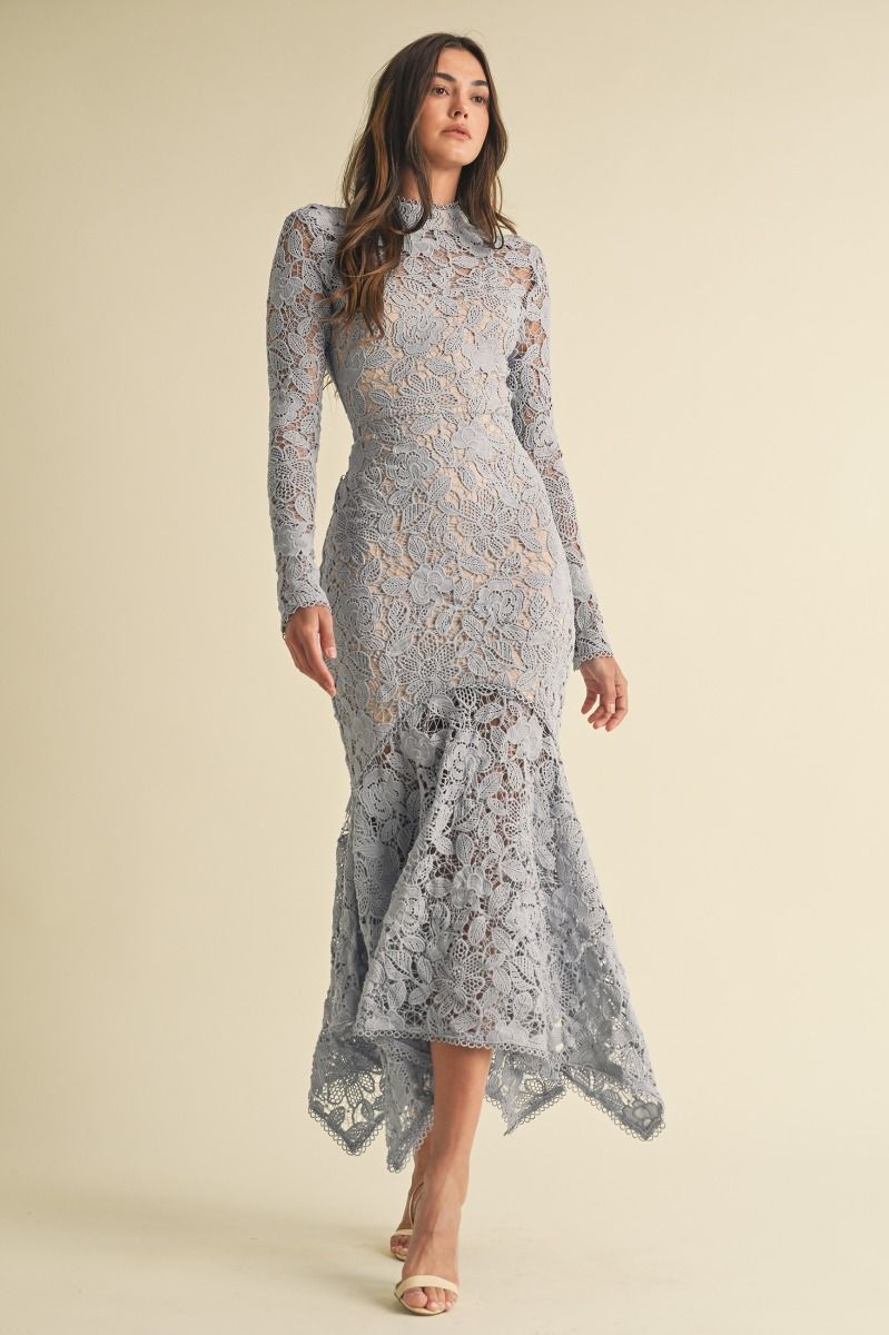 Floral Lace Midi Dress