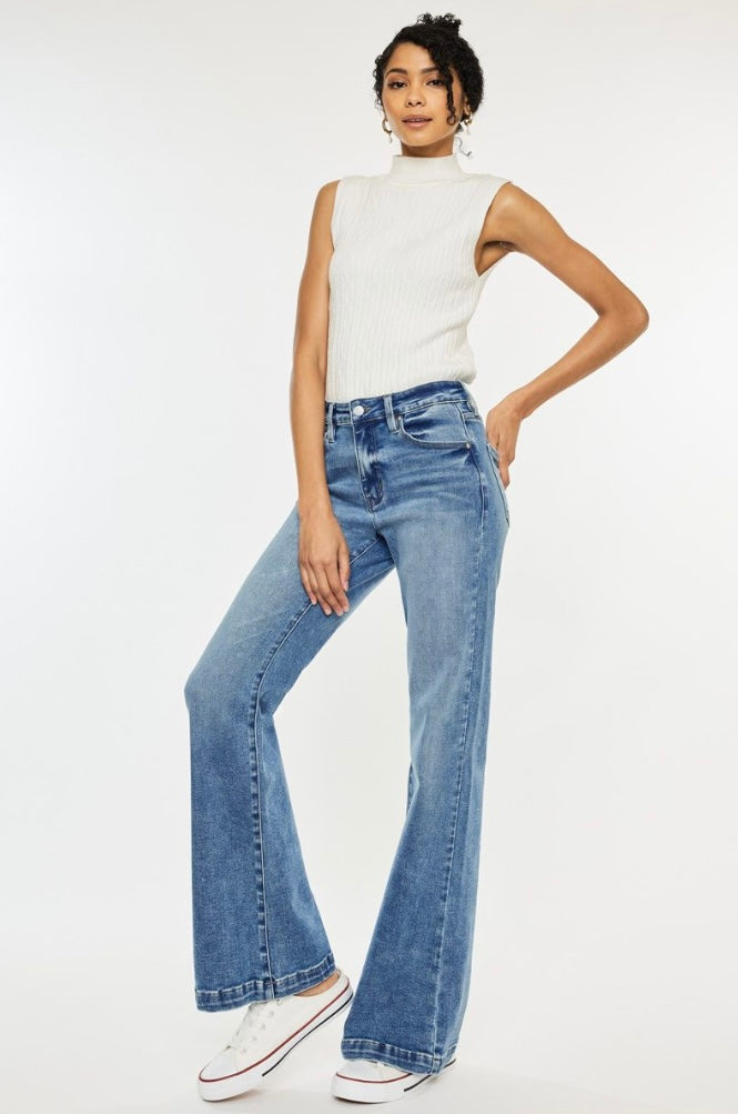 High Rise Wide Leg Flare Jeans