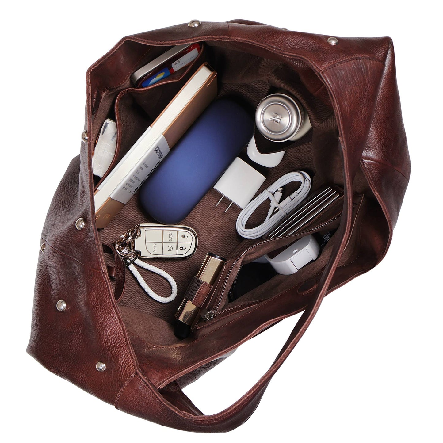 Lindsey Studded Handcrafted Leather Tote Bag