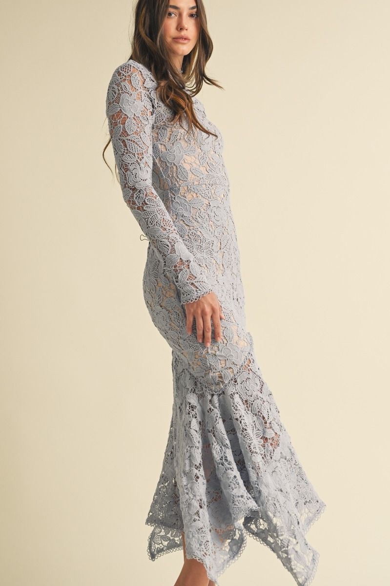 Floral Lace Midi Dress