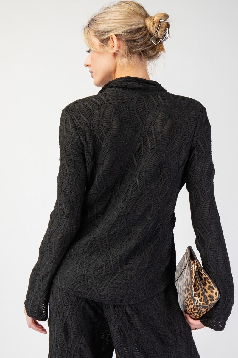 Woven Pattern Textured Top