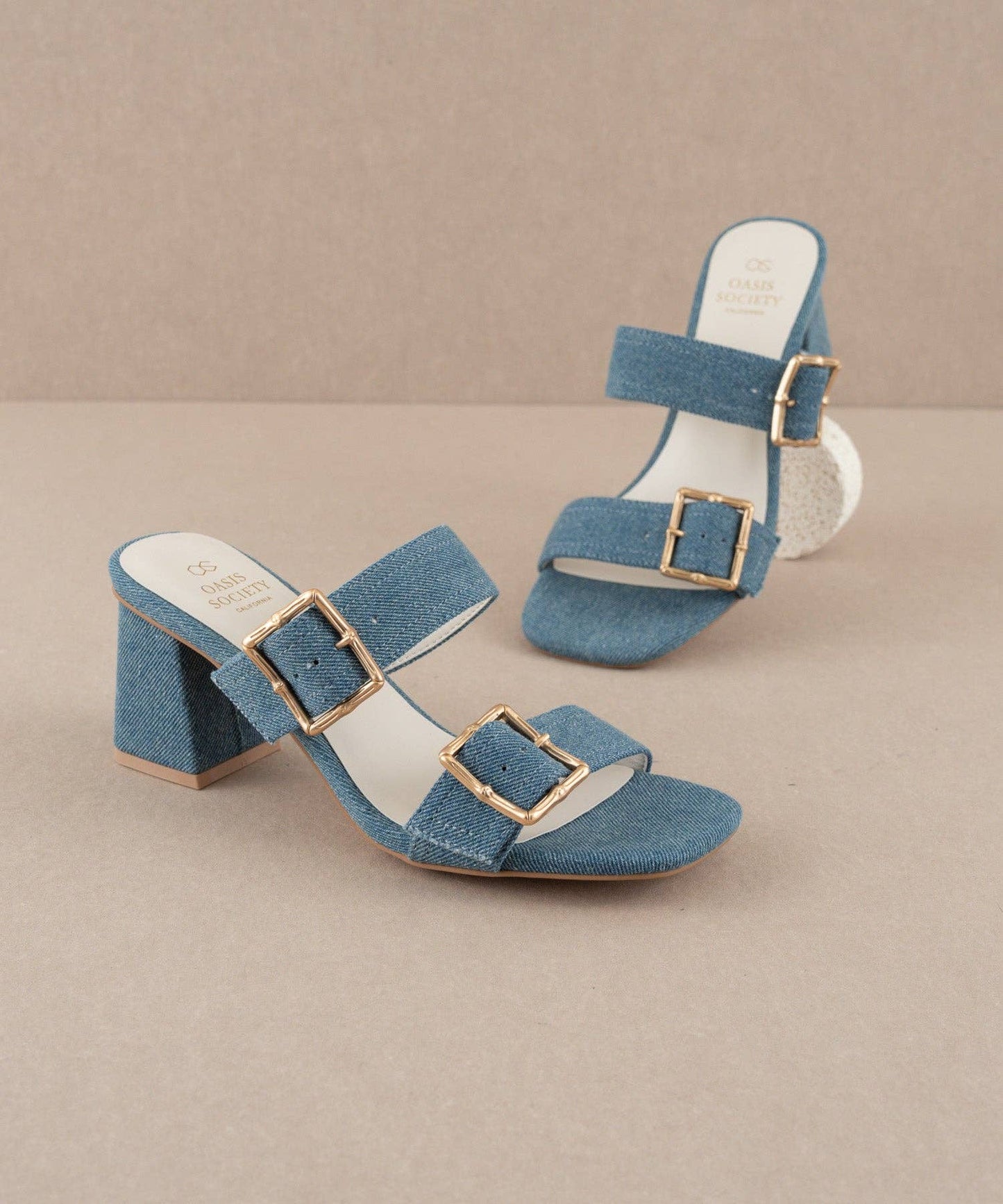 The Havana Denim | Bamboo Buckle Heel