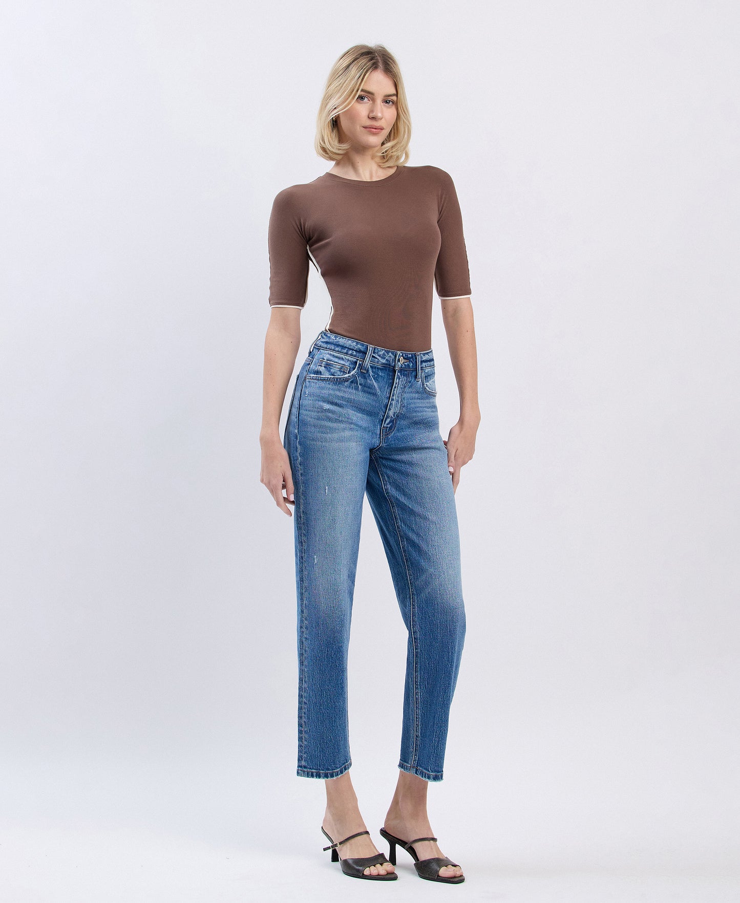 High Rise Mild Barrel Leg Jeans