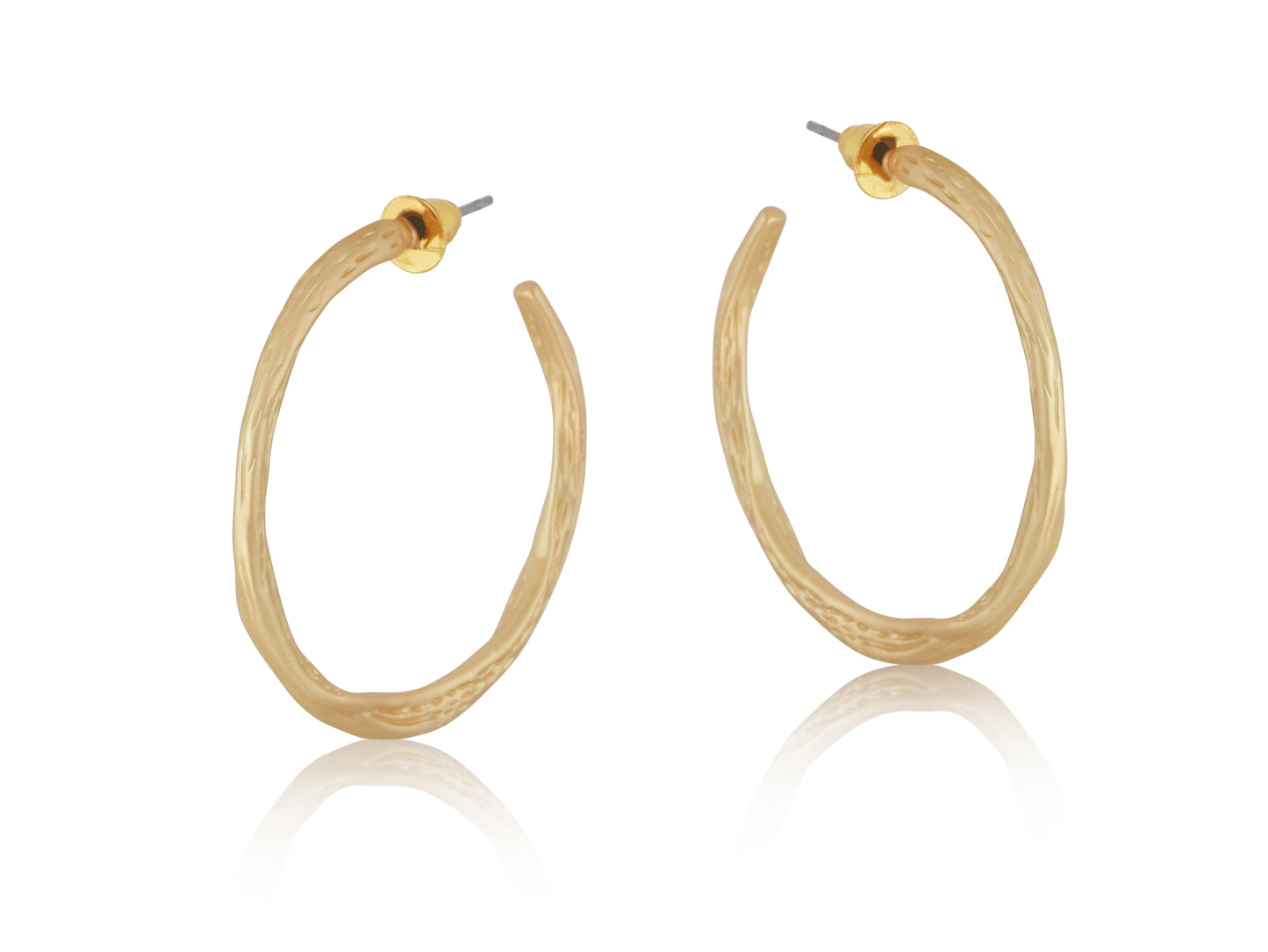 Gold Valentina Branch Shaped Large Hoop Earrings