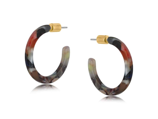 Camille Thin Resin Hoop Earrings