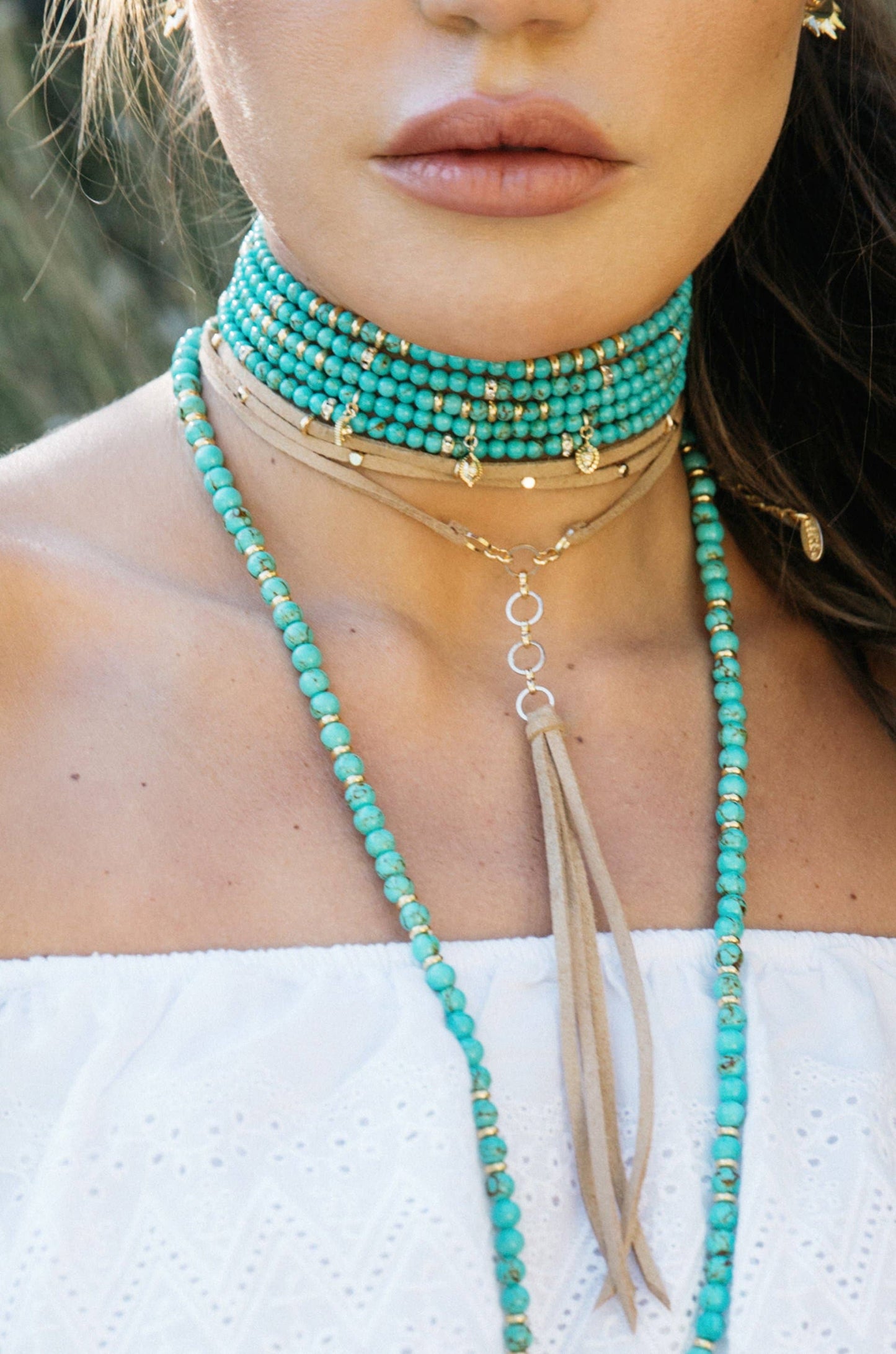 Ettika - Still Surprise You Choker in Turquoise and Gold