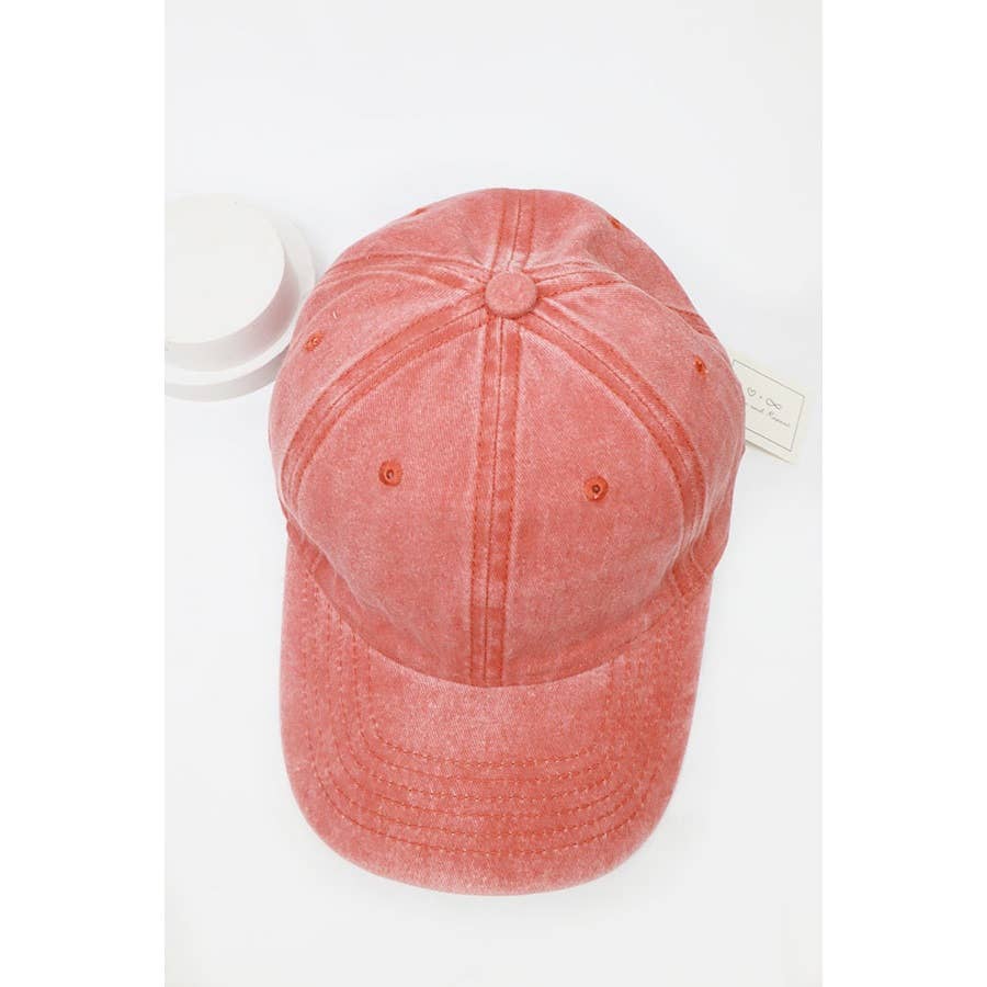 Solid Acid Washed Baseball Cap