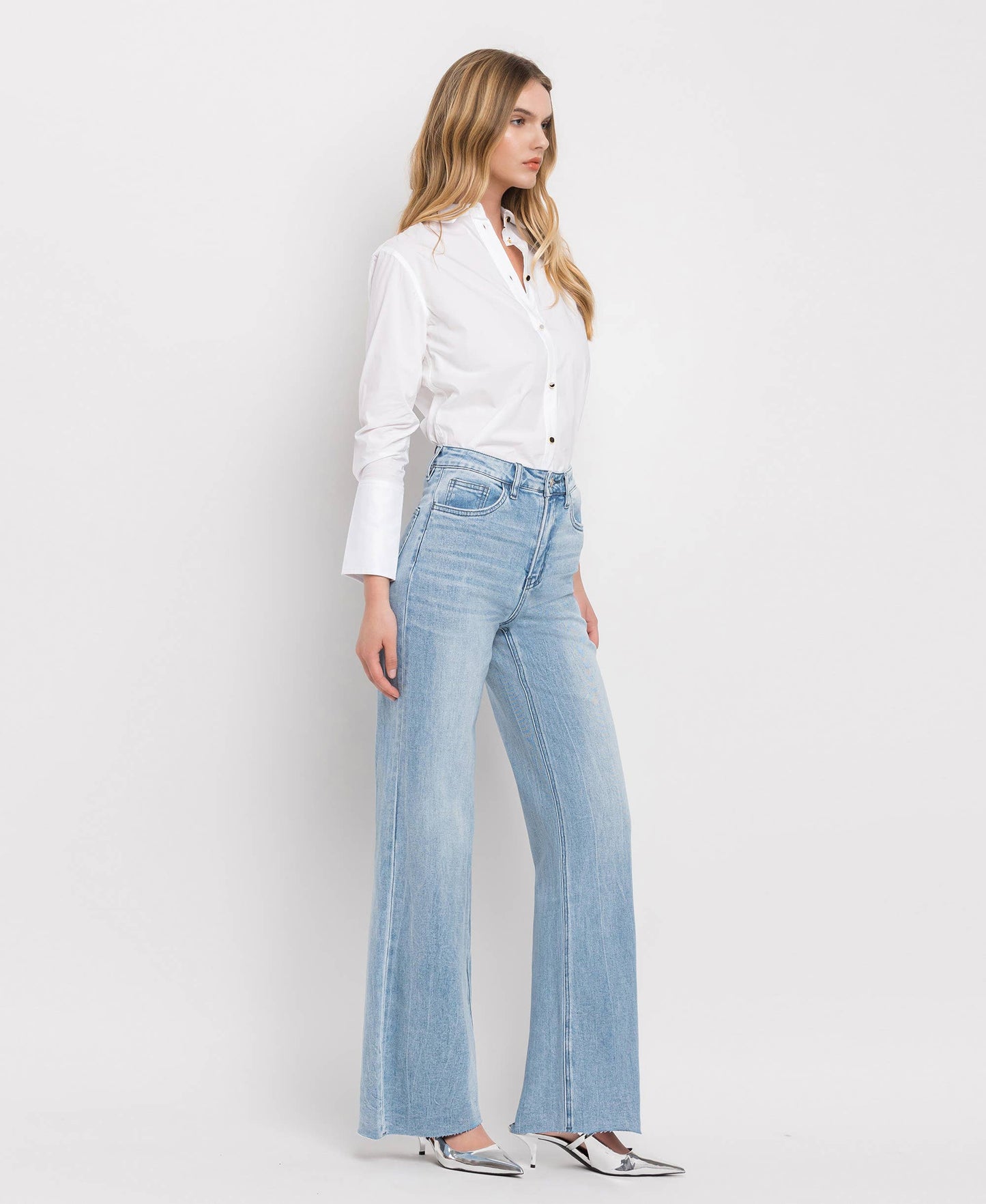 Vervet - Super High Rise Wide Leg Jeans