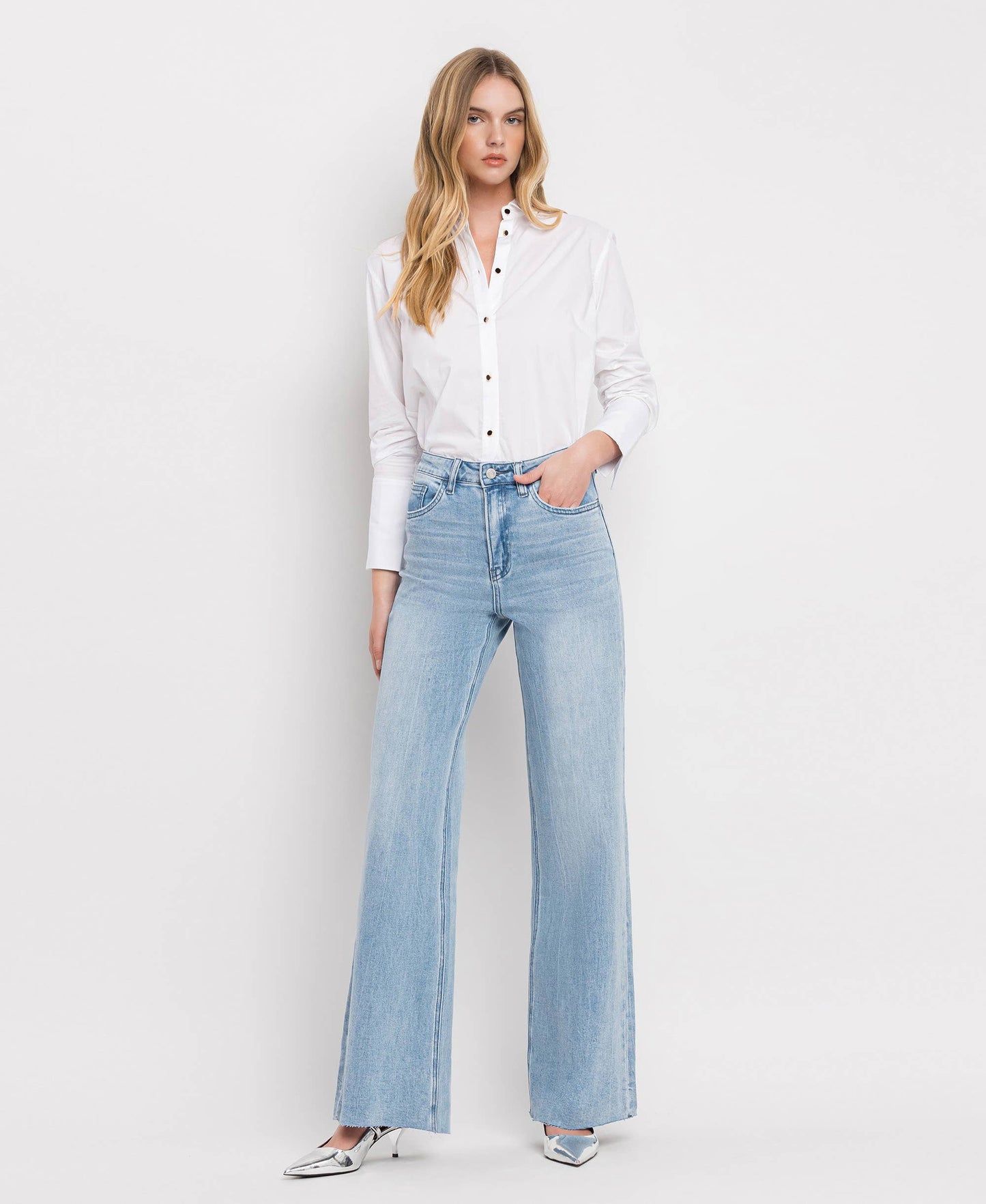 Vervet - Super High Rise Wide Leg Jeans