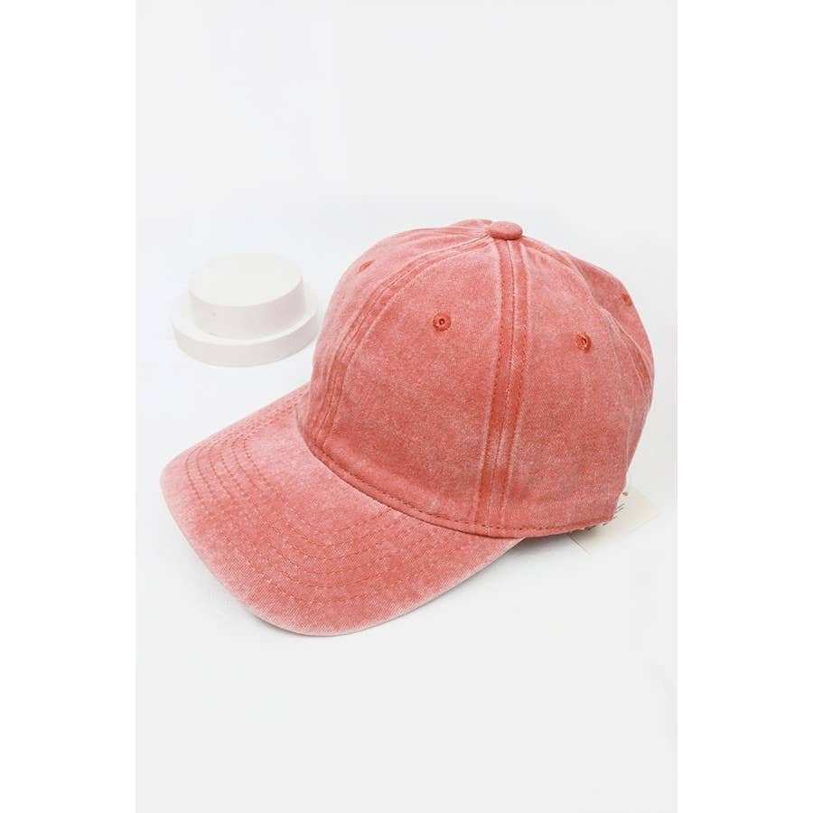 Solid Acid Washed Baseball Cap