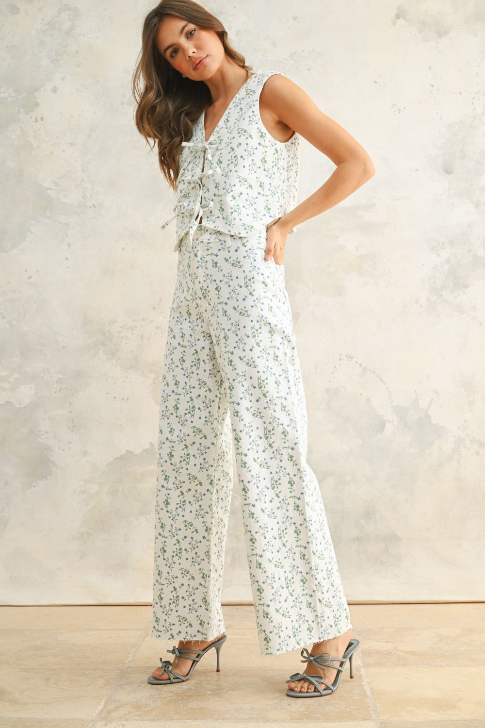 Floral Print Stretch Pants