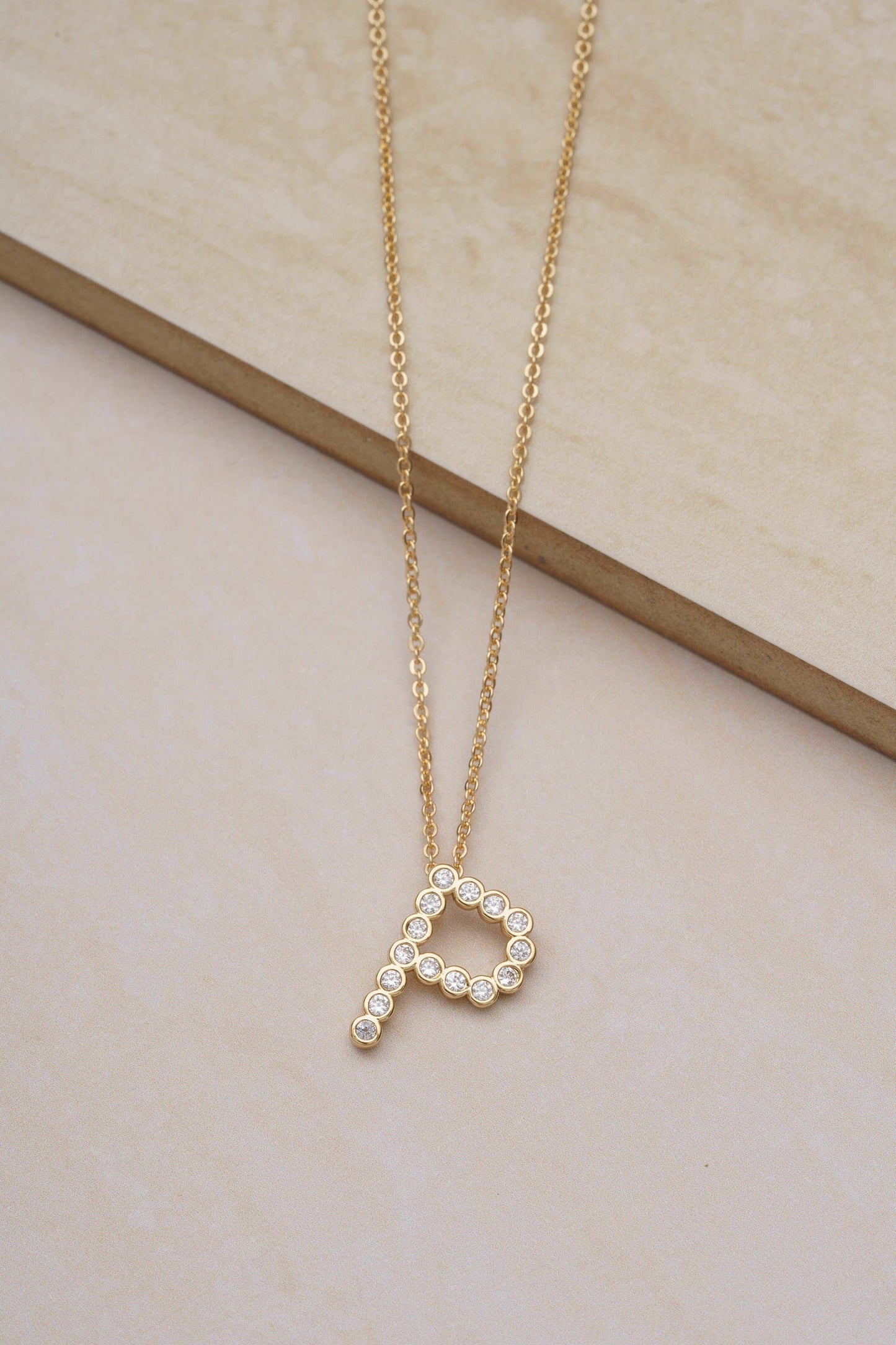 Ettika - Simple Crystal Initial 18k Gold Plated Necklace