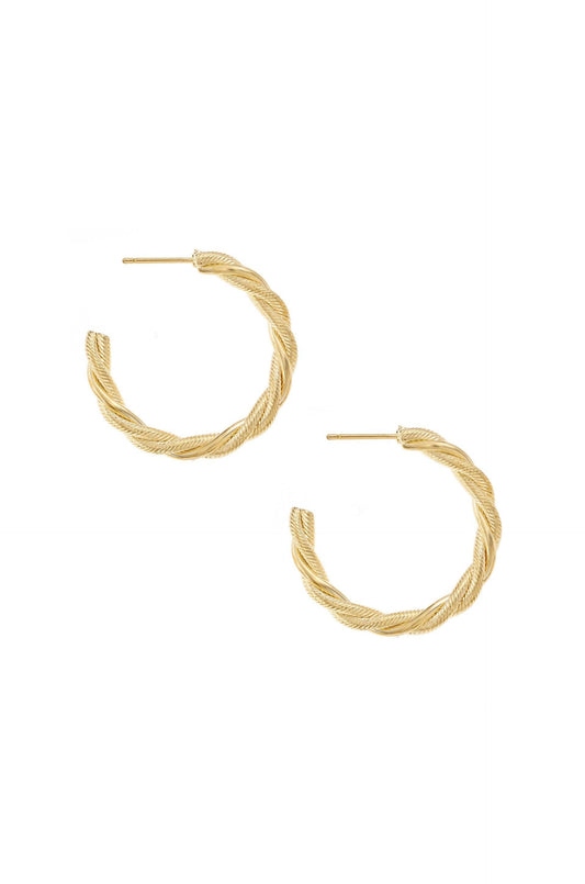 Ettika - Spun Strands 18k Gold Plated Hoop Earrings